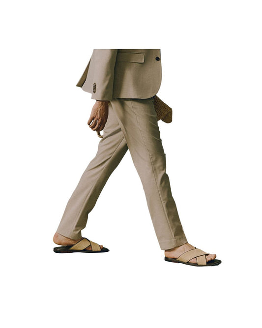 H_&M Beige Slim Fit Suit trousers