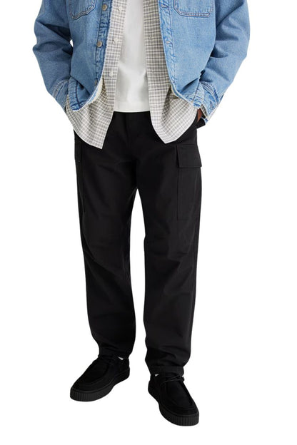 H_&M BLACK COTTON CARGO PANTS