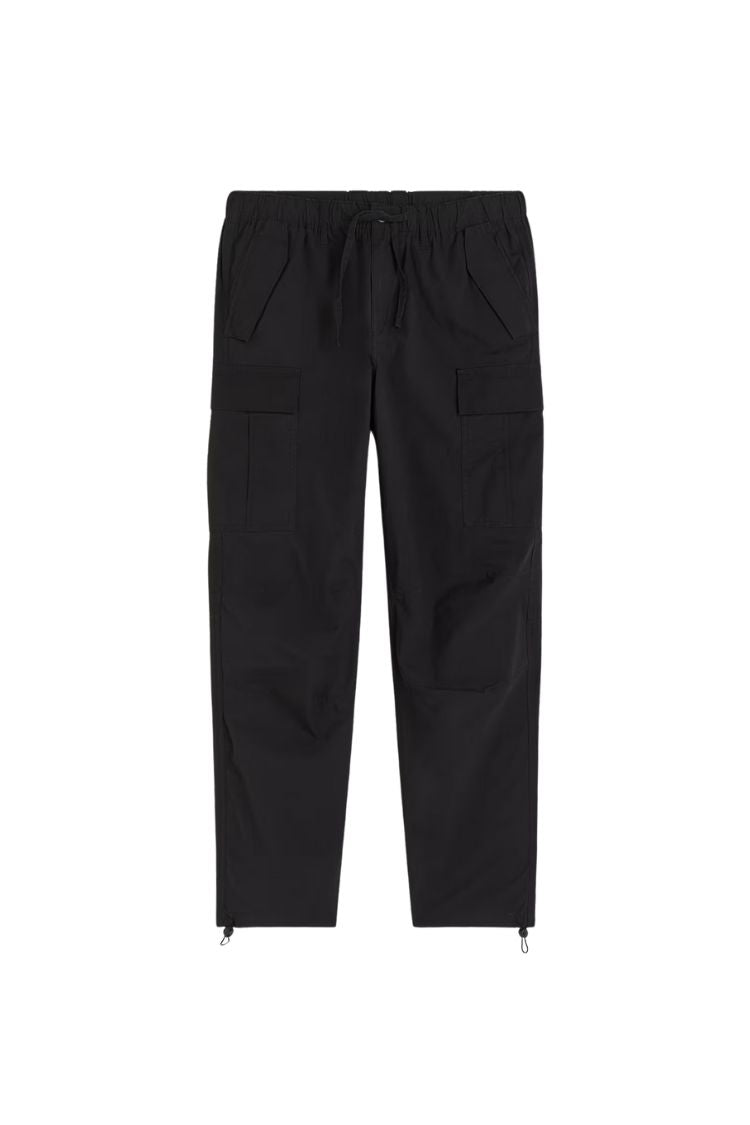 H_&M BLACK COTTON CARGO PANTS