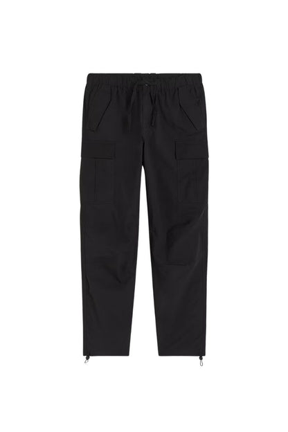 H_&M BLACK COTTON CARGO PANTS